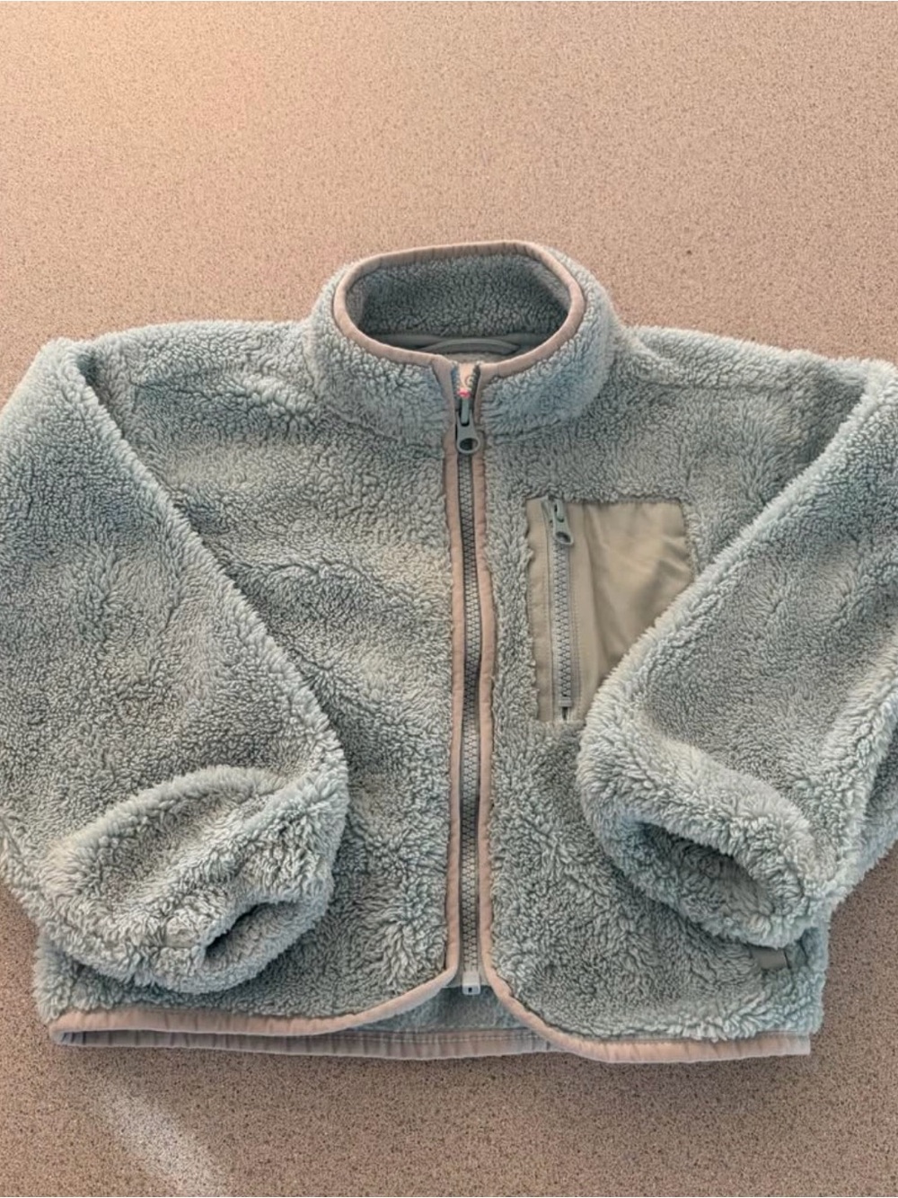 The Children's Place Light Gray Sherpa Puffer Jacket